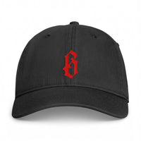 Casquette belge originale brodée B gothique rouge, coloris noir, vue de face