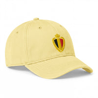 Casquette belge vintage blason doré Jaune beurre, profil droit
