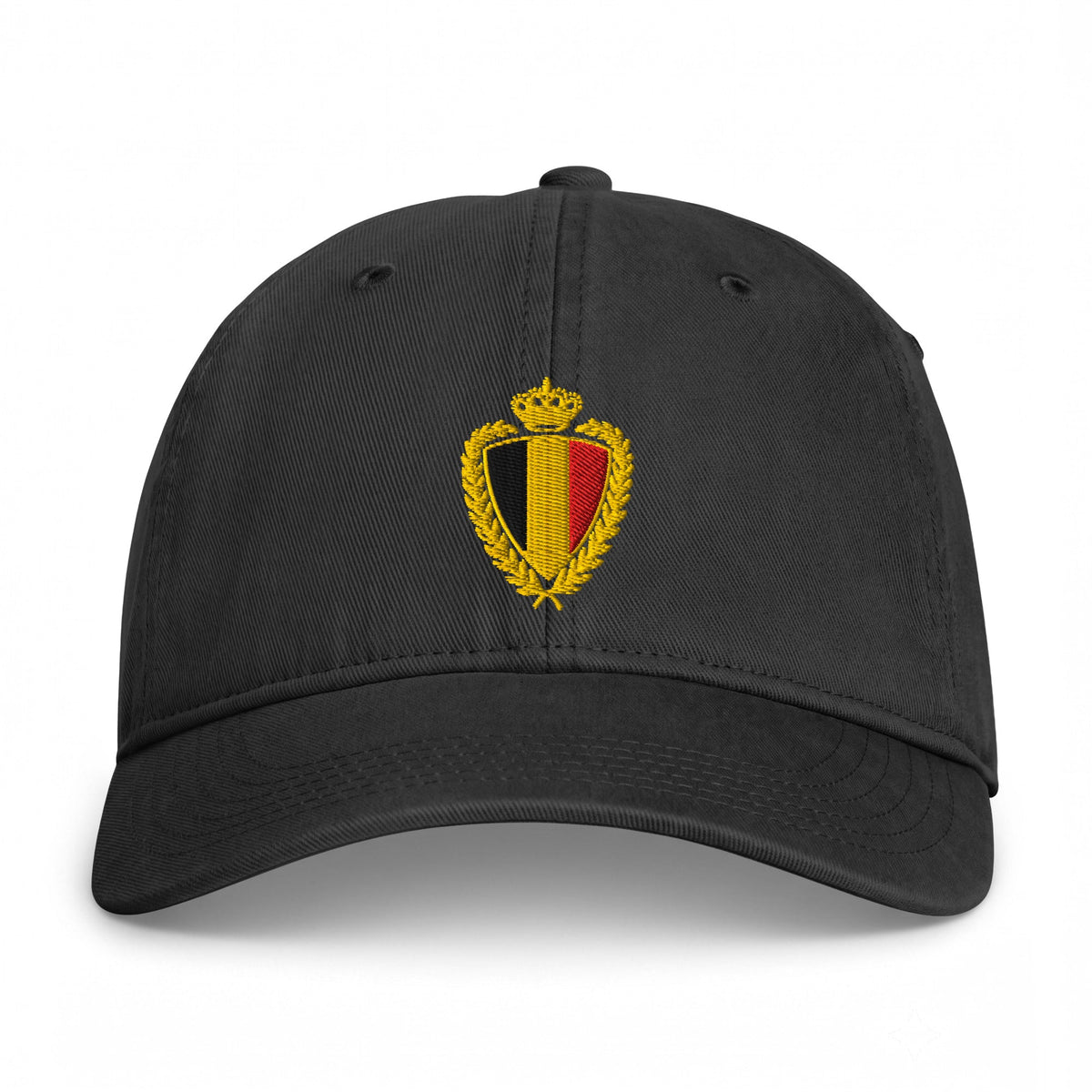 Casquette belge vintage blason doré Noir, vue de face