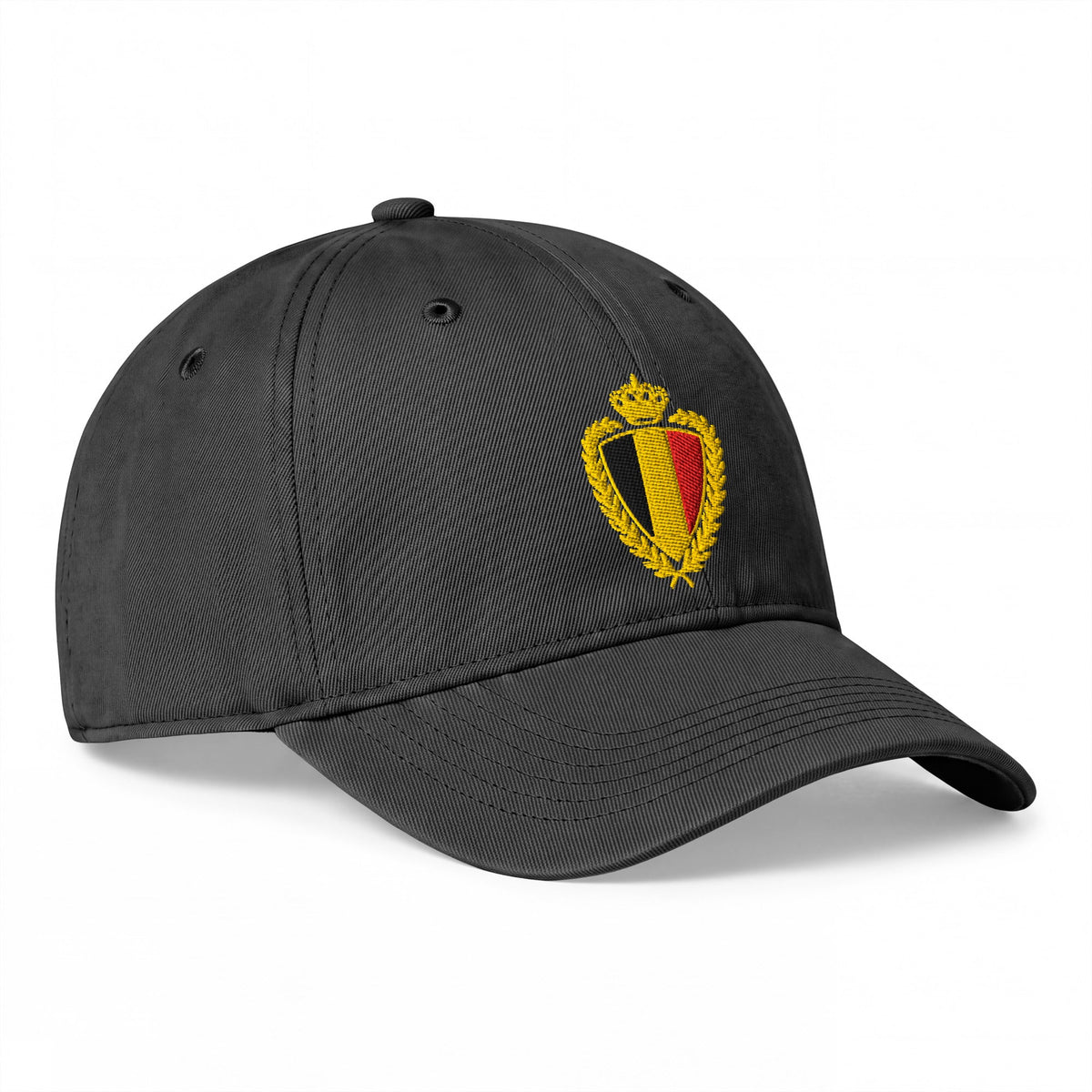 Casquette belge vintage blason doré Noir, profil droit