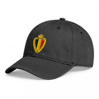 Casquette belge vintage blason doré Noir, profil gauche