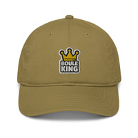 Casquette de pétanque brodée Boule King vert jungle, vue de face