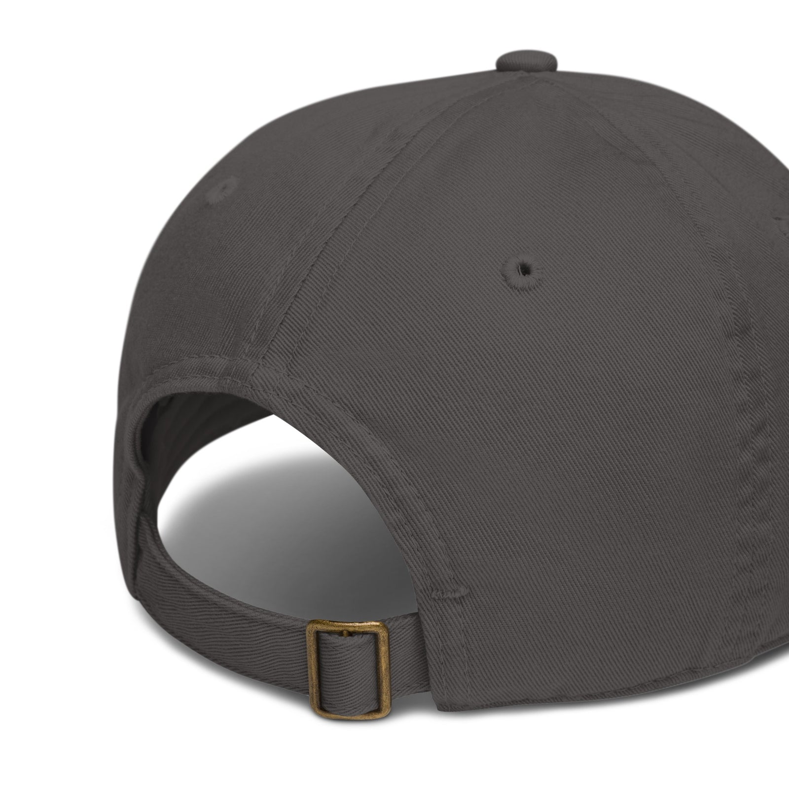Dos de la casquette pétanque anthracite avec sangle réglable et boucle en laiton
