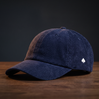 Casquette en velours côtelé navy brodée As de Pic, vue de profil