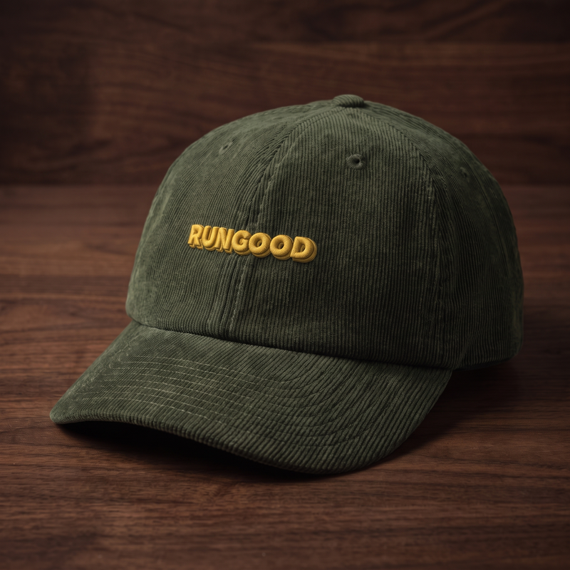 Casquette en velours côtelé CHT'M RUNGOOD, motif poker doré, vue trois-quarts