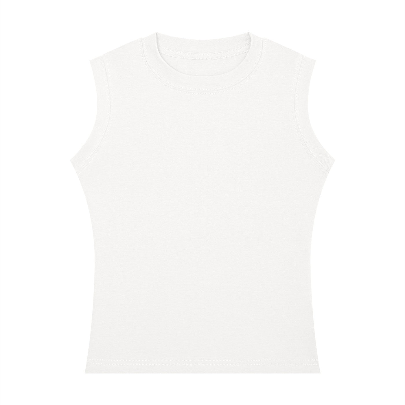 Débardeur femme col rond blanc vu de face