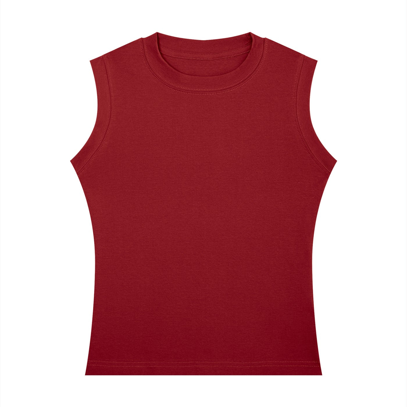 Débardeur femme col rond bordeaux vu de face