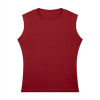 Débardeur femme col rond bordeaux vu de face