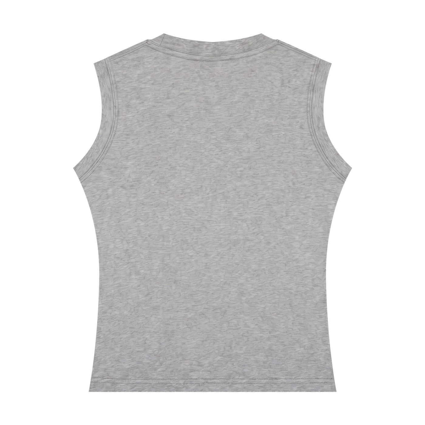 Débardeur femme col rond gris chiné vu de dos