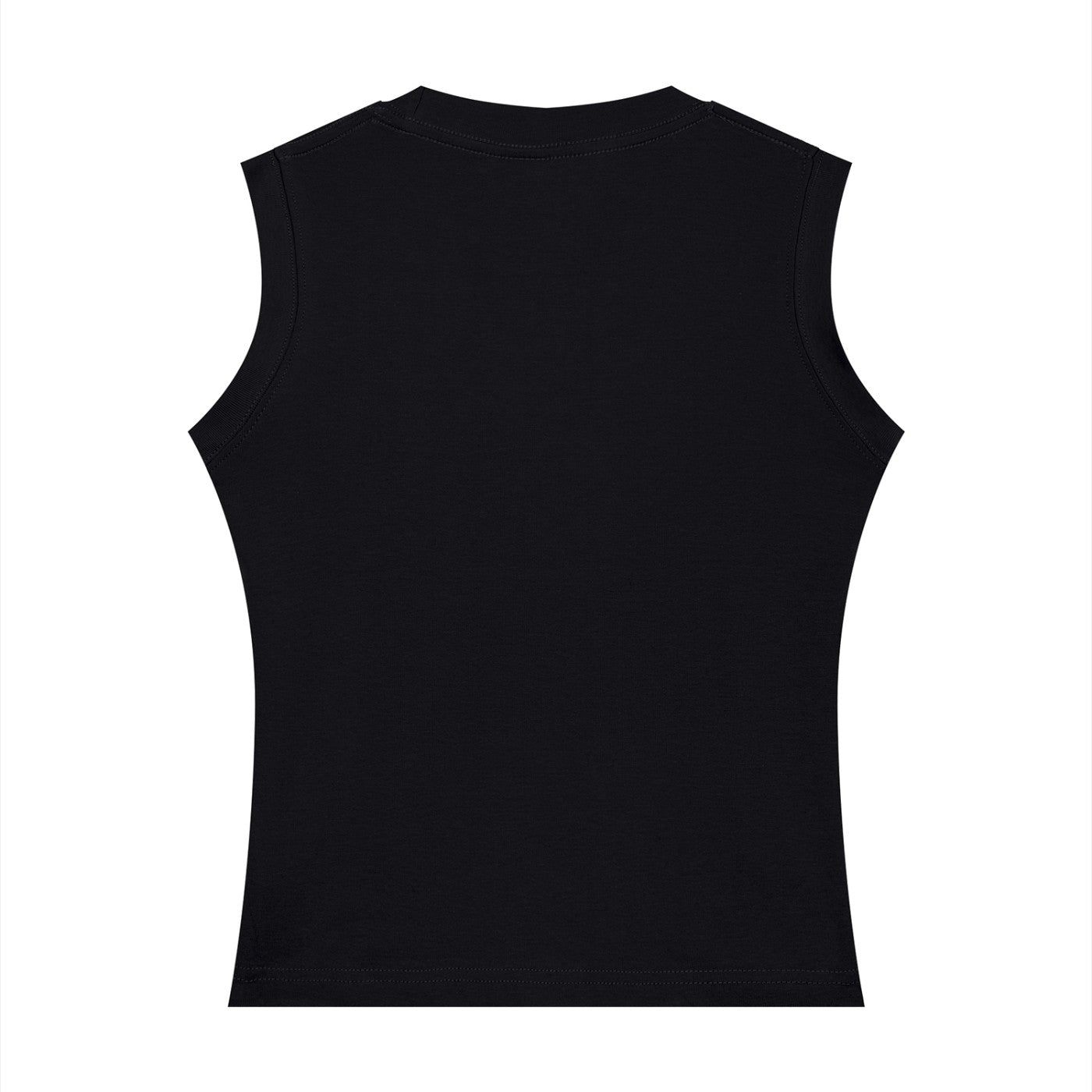 Débardeur femme col rond noir vu de dos