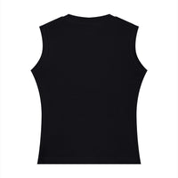 Débardeur femme col rond noir vu de dos