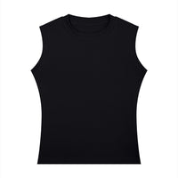 Débardeur femme col rond noir vu de face