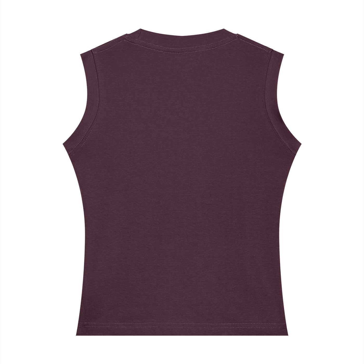 Débardeur femme col rond prune vu de dos