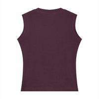 Débardeur femme col rond prune vu de dos