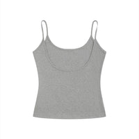 Débardeur dos nu original coton CHT'M coloris gris chiné, vue de dos