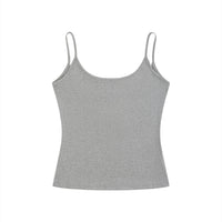 Débardeur dos nu original coton CHT'M coloris gris chiné, vue de face