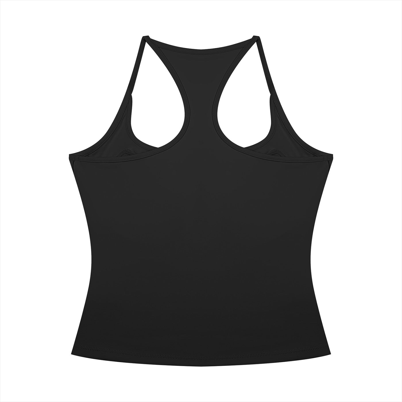 Débardeur crop yoga noir, vue de dos nageur, coupe crop femme