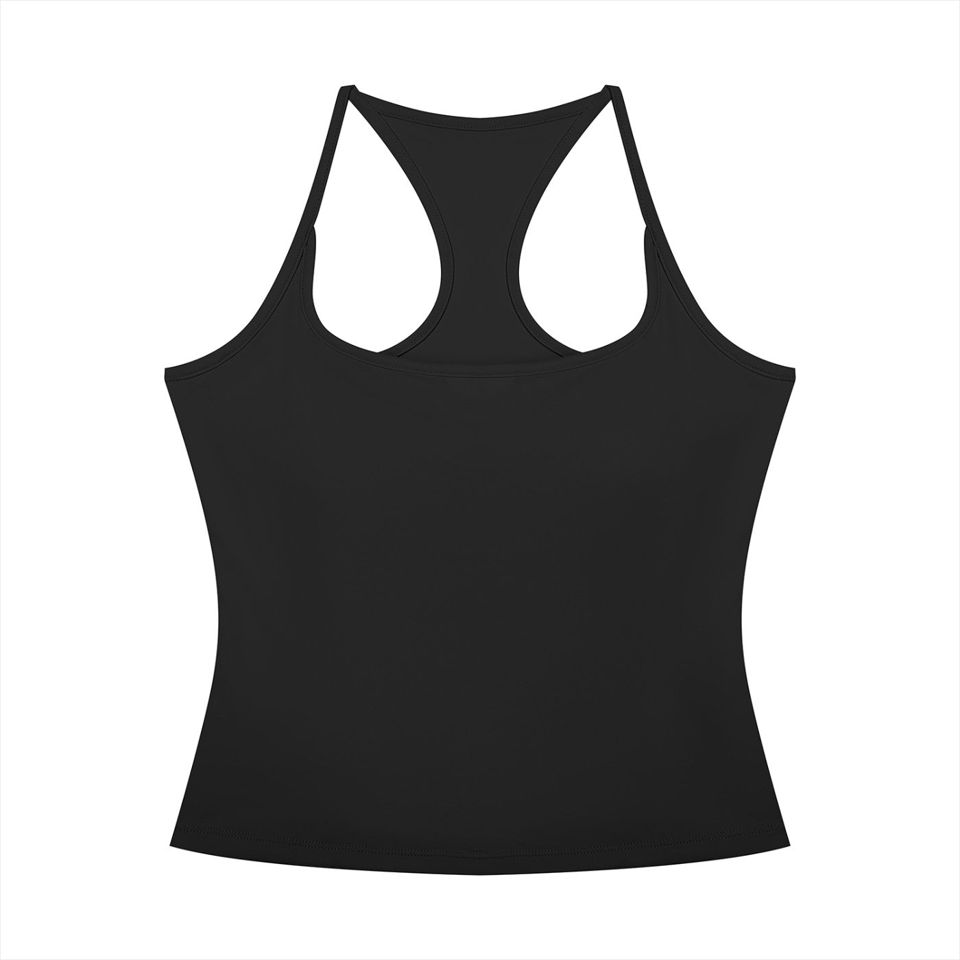 Débardeur crop yoga original noir, vue de face, dos nageur femme CHT'M