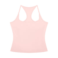 Débardeur crop yoga original rose clair, vue de face, femme