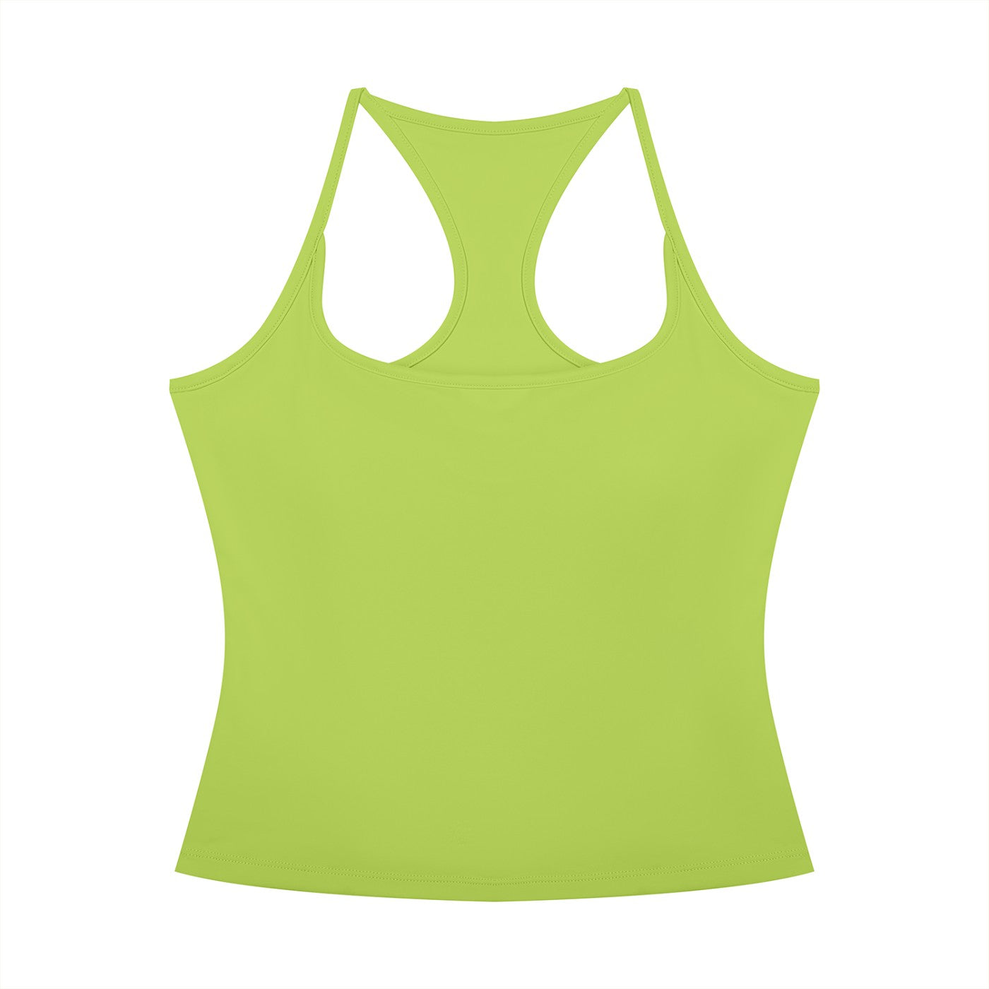 Débardeur crop yoga original vert pastel, vue de face, femme
