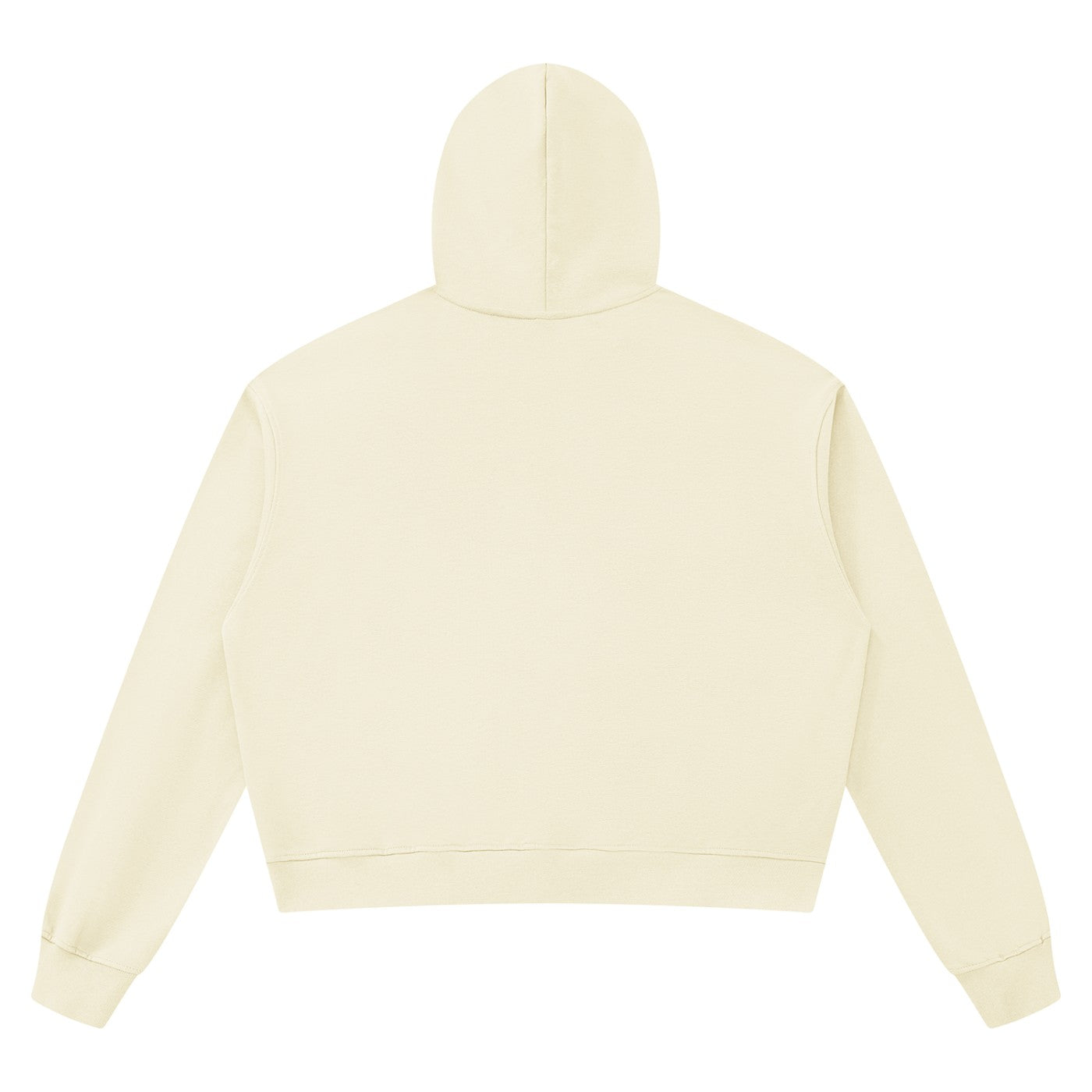 Hoodie boxy bord brut unisexe abricot clair vu de dos
