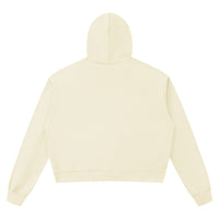Hoodie boxy bord brut unisexe abricot clair vu de dos