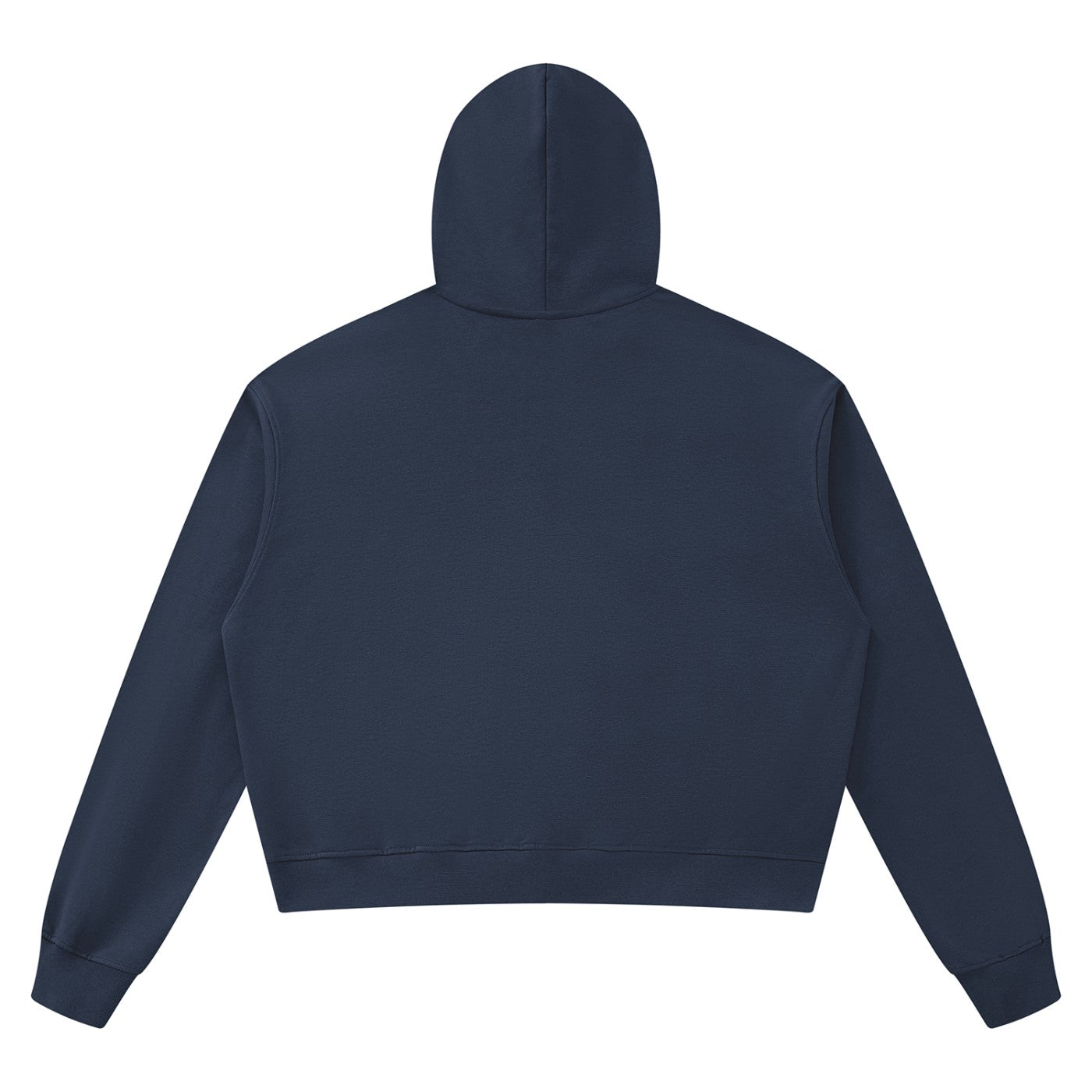 Hoodie boxy bord brut unisexe bleu marine vu de dos