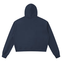 Hoodie boxy bord brut unisexe bleu marine vu de dos