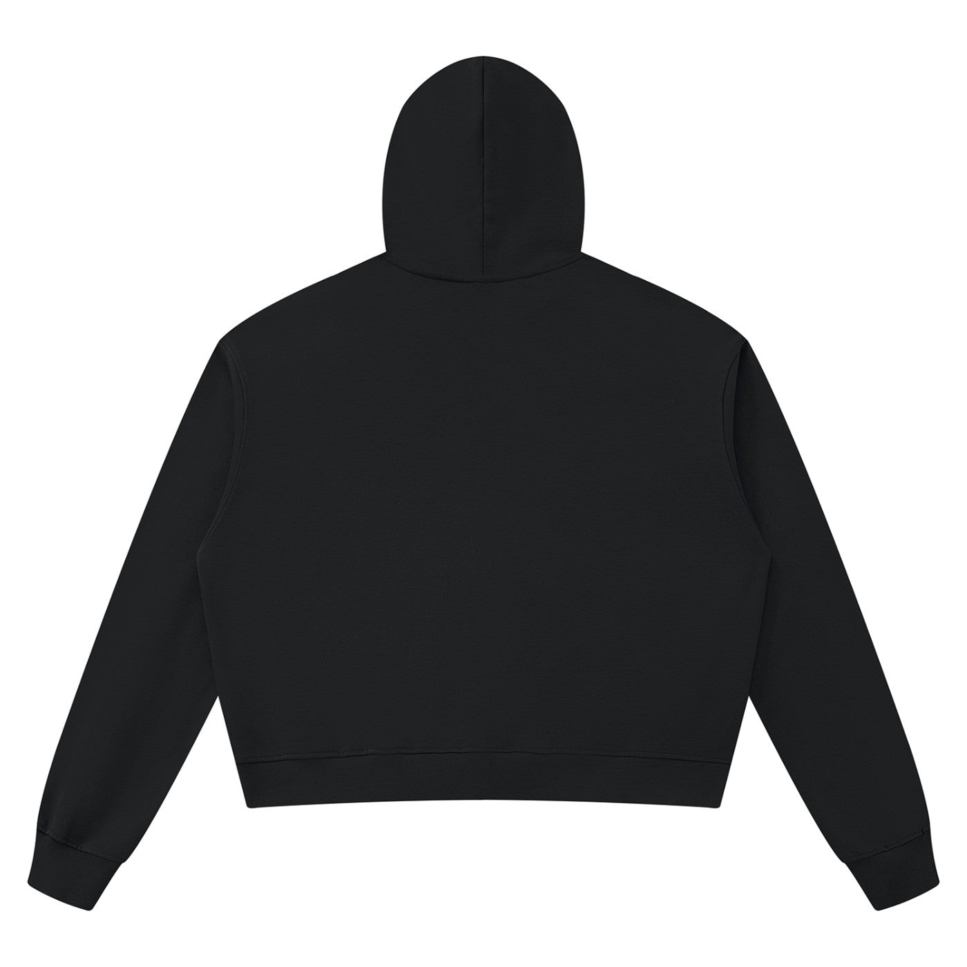 Hoodie boxy bord brut unisexe noir vu de dos