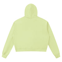 Hoodie boxy bord brut unisexe vert clair vu de dos
