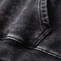 Gros plan texture coton délavé 400 g/m² du hoodie crop original