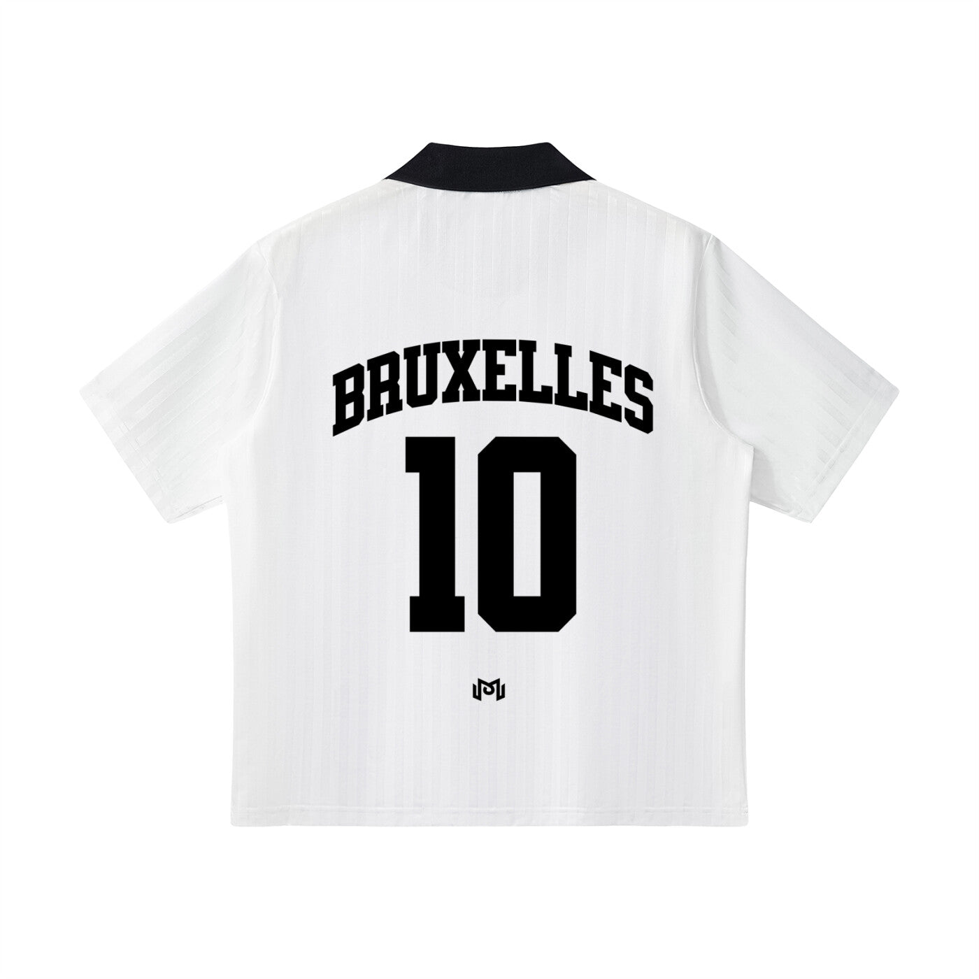 Maillot de foot streetwear Non Peut-Être, vue de dos à plat, flocage Bruxelles 10