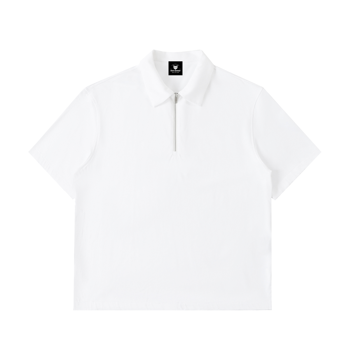 Polo demi-zip original blanc porté - CHT'M Boutique