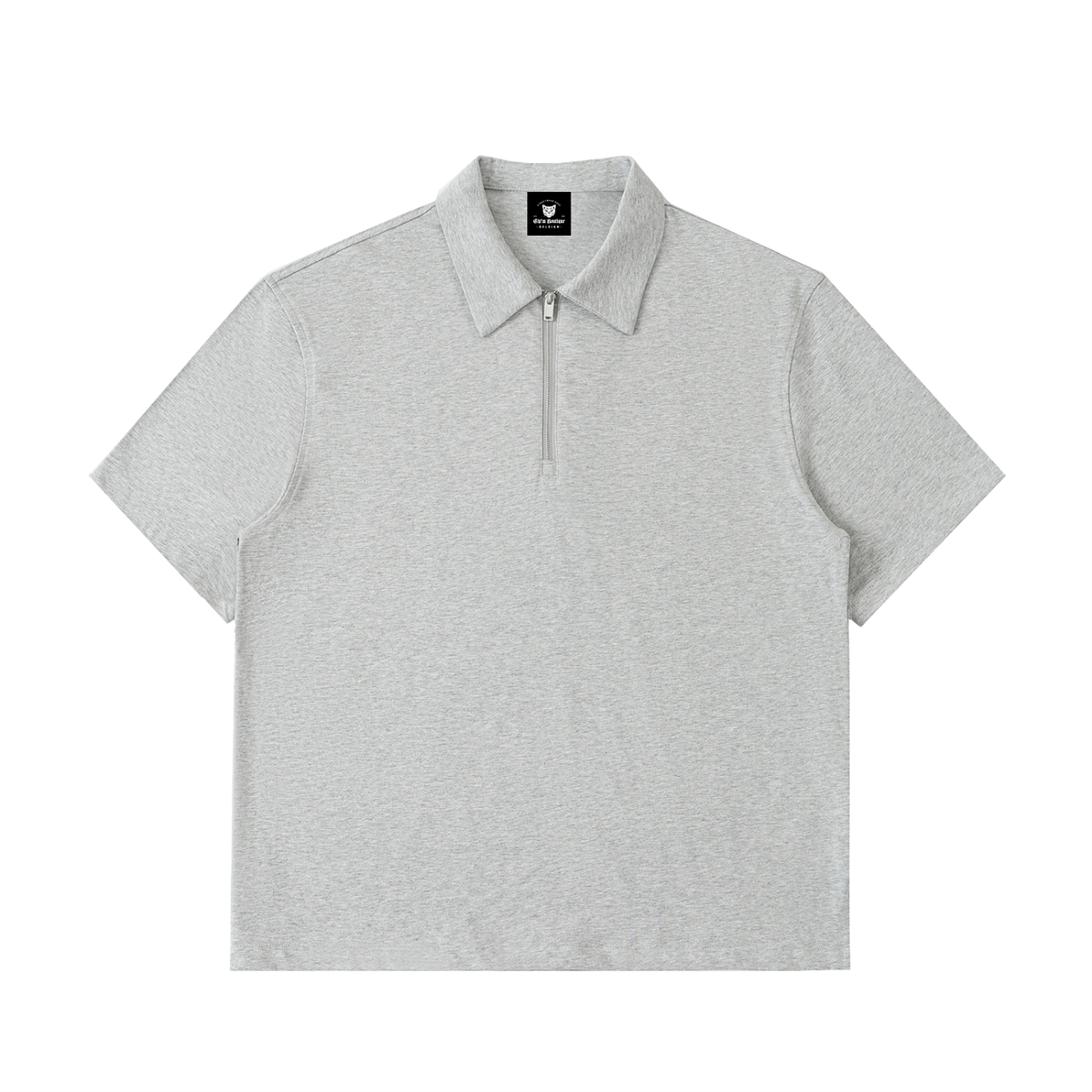 Polo demi-zip original gris porté - CHT'M Boutique