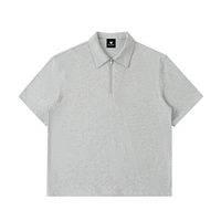 Polo demi-zip original gris porté - CHT'M Boutique