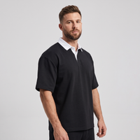 Polo original épaule tombante noir CHT'M Boutique porté homme streetwear belge