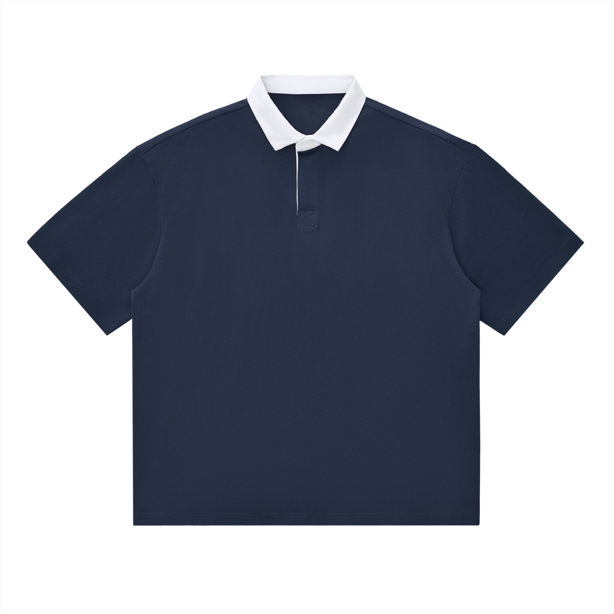 Polo original épaule tombante bleu marine porté - CHT'M Boutique