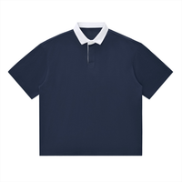 Polo original épaule tombante bleu marine porté - CHT'M Boutique