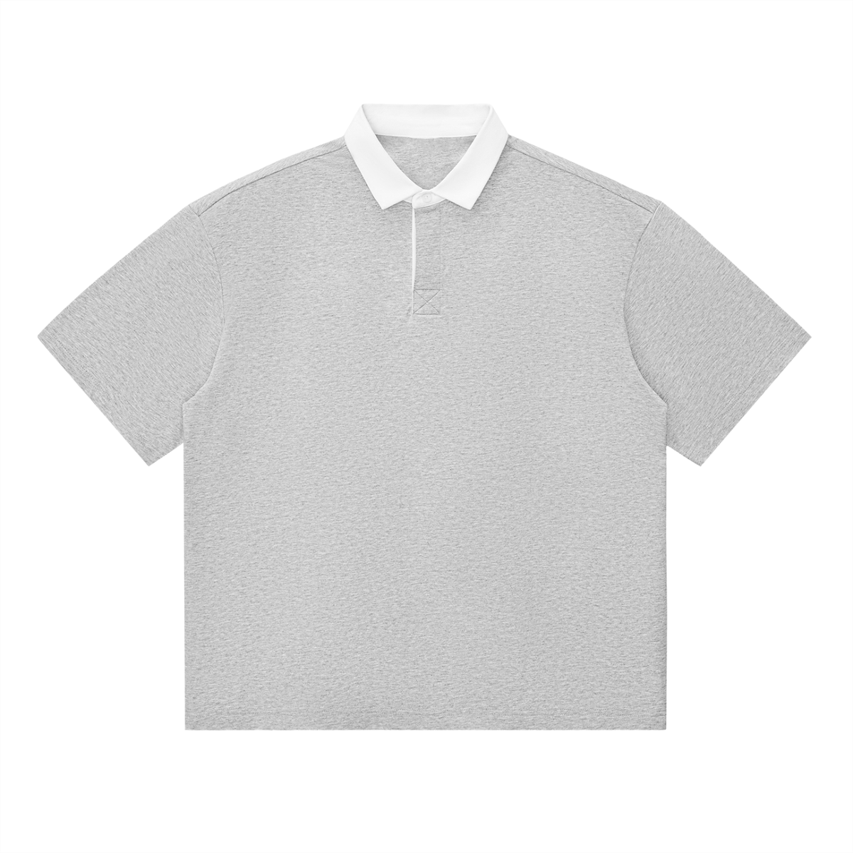 Polo original épaule tombante gris fleur porté - CHT'M Boutique