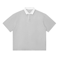 Polo original épaule tombante gris fleur porté - CHT'M Boutique