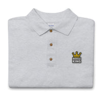 Polo de pétanque original Boule King gris sport plié, broderie poitrine