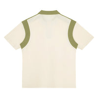 Polo zippé colorblock original abricot et vert clair CHT'M, vue de dos