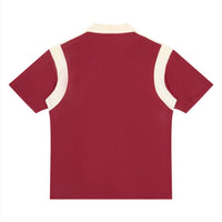 Polo zippé colorblock original bordeaux et abricot CHT'M, vue de dos