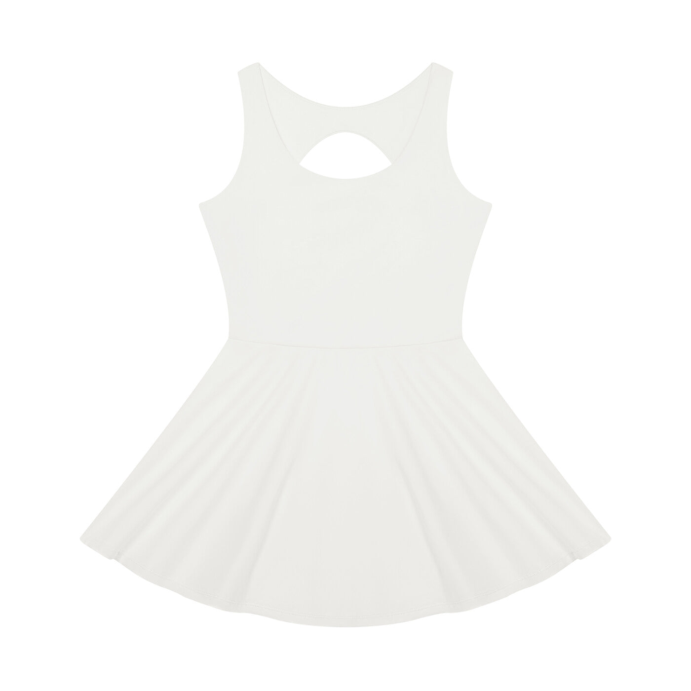 Robe de tennis originale blanche à coupe évasée, vue de face