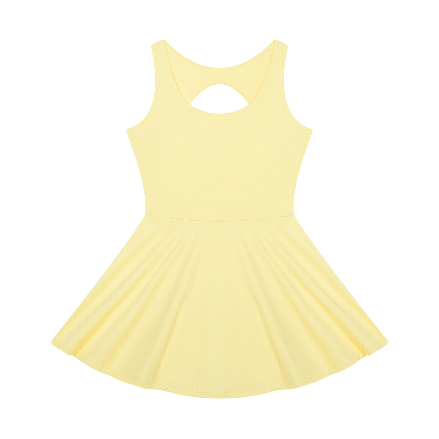 Robe de tennis originale jaune pastel, vue de face