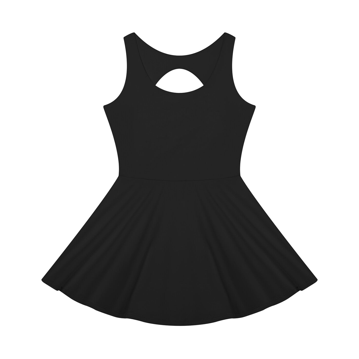 Robe de tennis originale noire à dos ouvert, vue de face