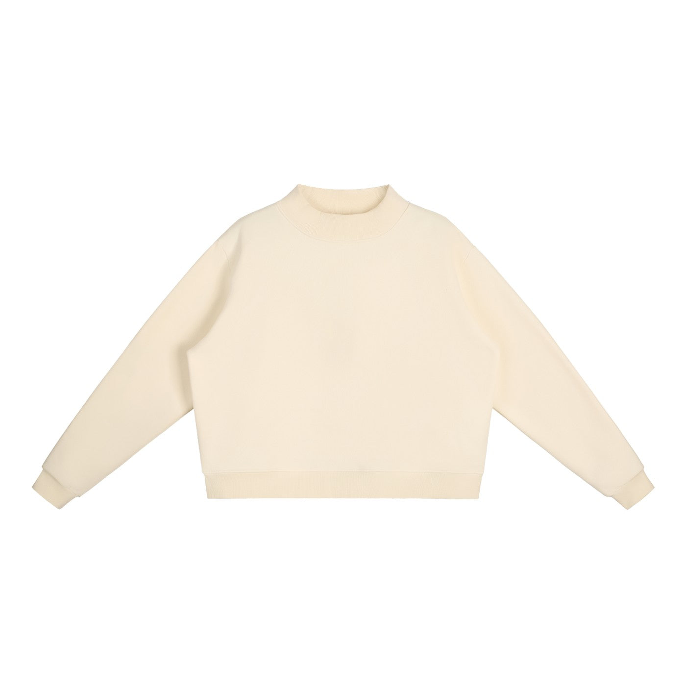 Sweat crop col montant original CHT'M abricot crème, vue de face