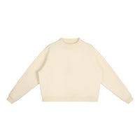 Sweat crop col montant original CHT'M abricot crème, vue de face