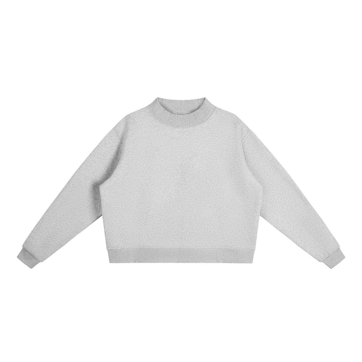 Sweat crop col montant original CHT'M gris chiné, vue de face