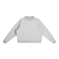 Sweat crop col montant original CHT'M gris chiné, vue de face